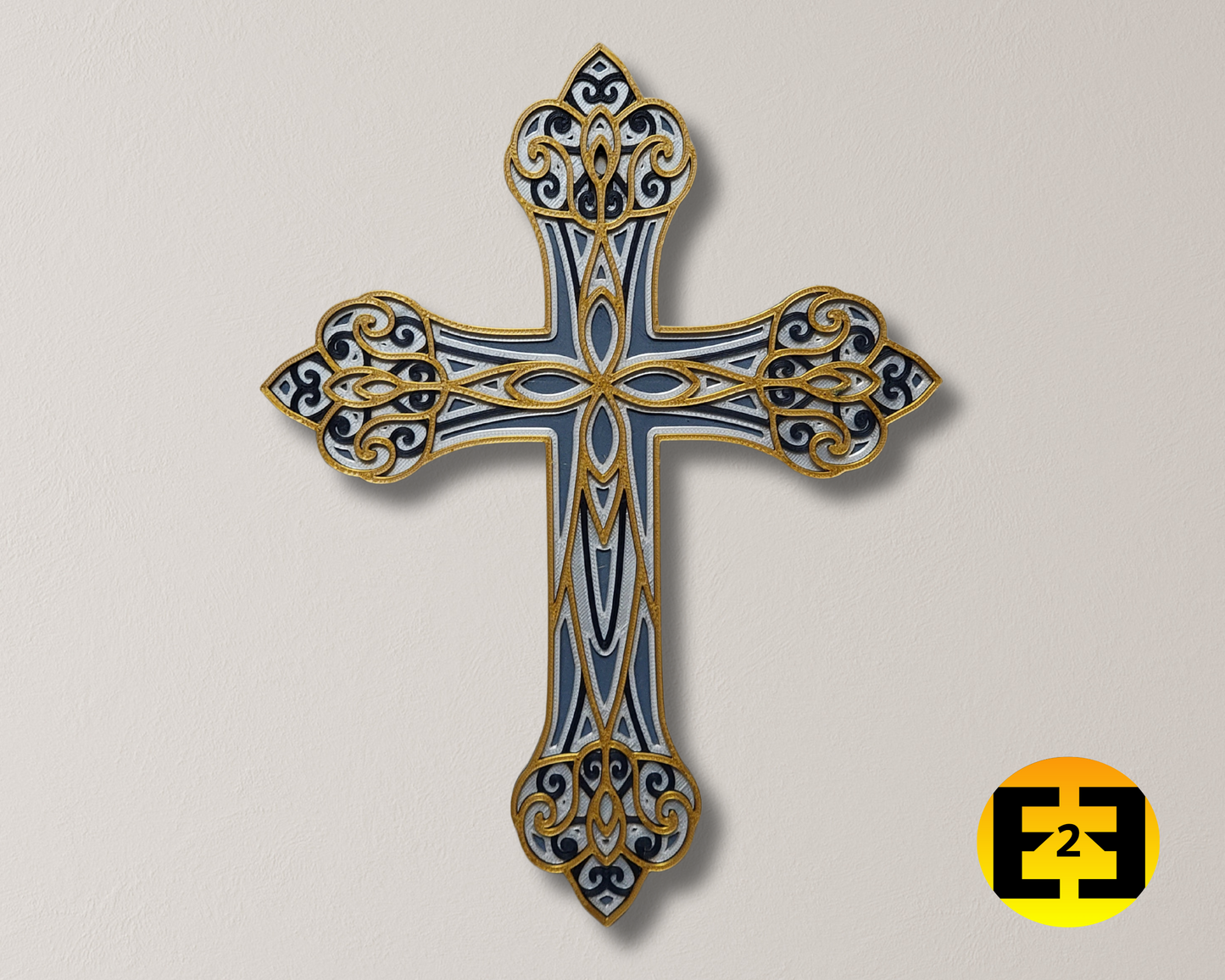 Decorative Wall Cross - 3D Print - 4 Color Design