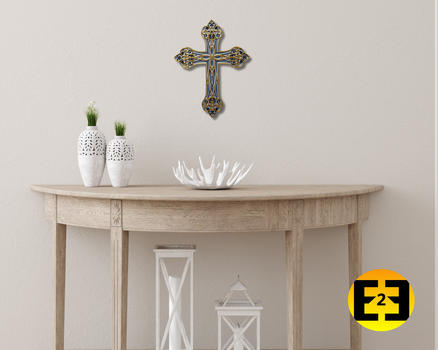Decorative Wall Cross - 3D Print - 4 Color Design