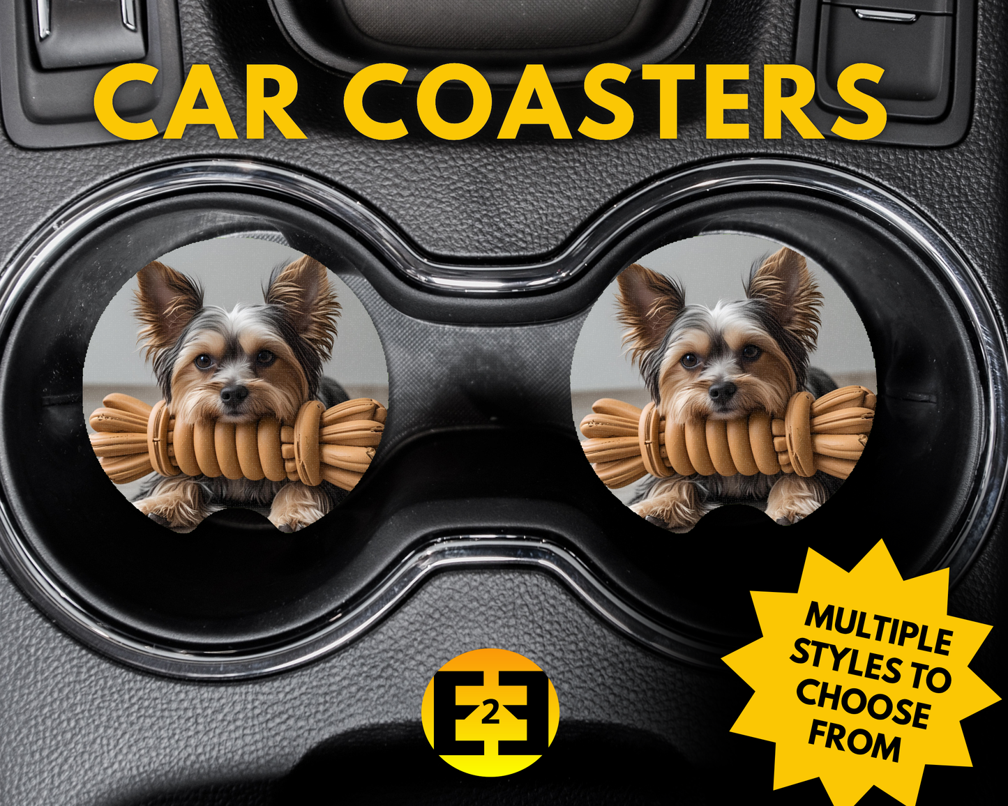 Car Coaster - Yorkies (Variety)