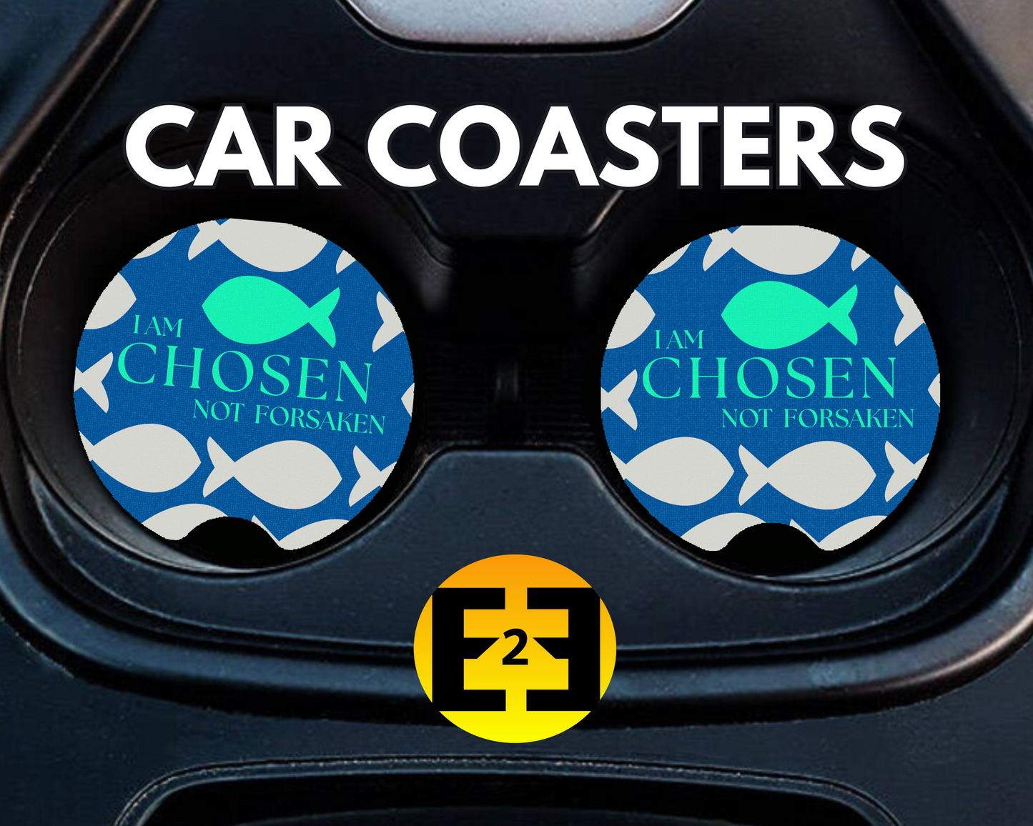 Christian chosen not forsaken car coasters
