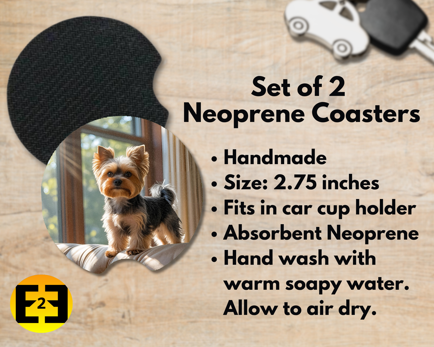 Car Coaster - Yorkies (Variety)