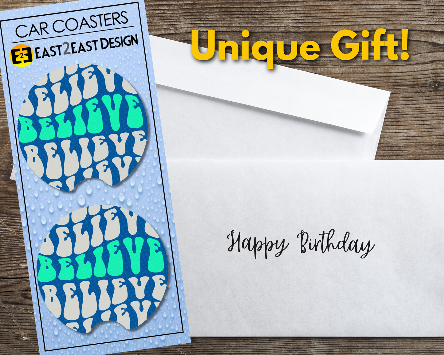 Christian believe car coasters unique gift