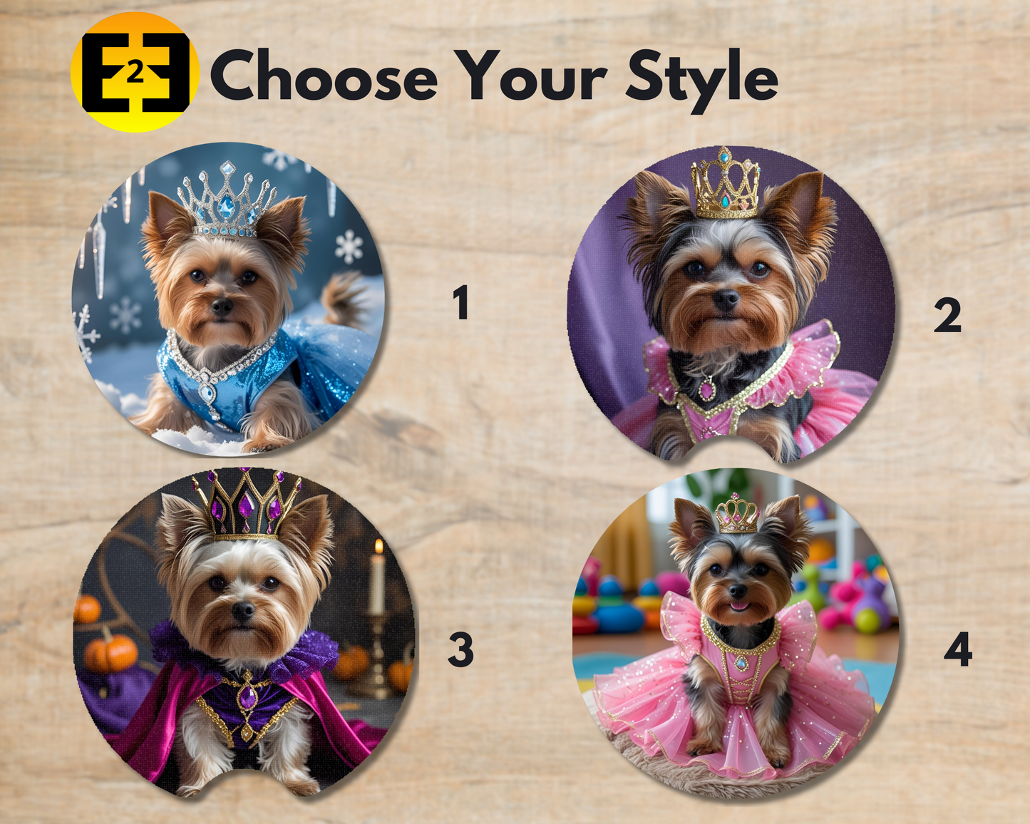 Car Coaster - Yorkie Princess (Variety)