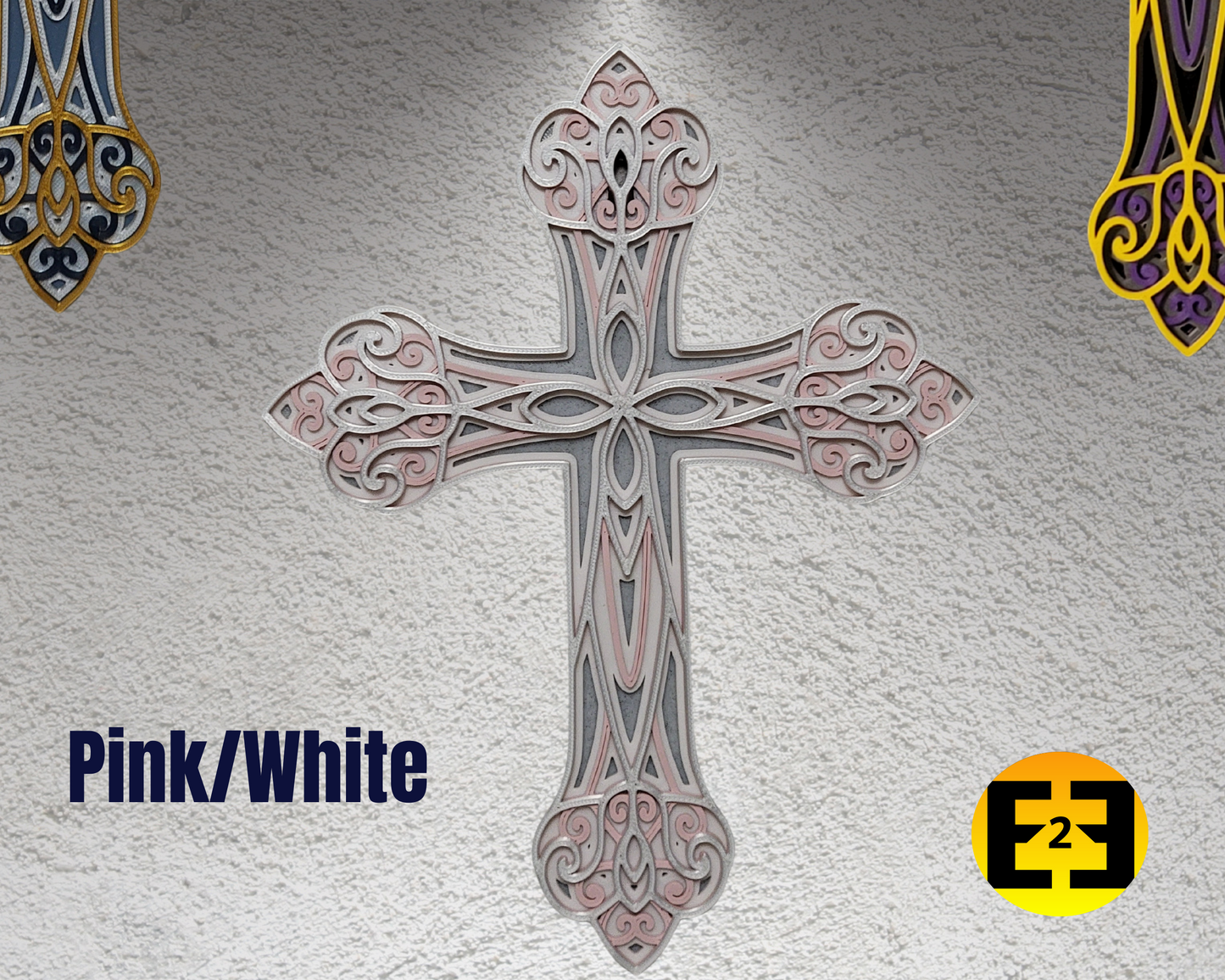 Decorative Wall Cross - 3D Print - 4 Color Design