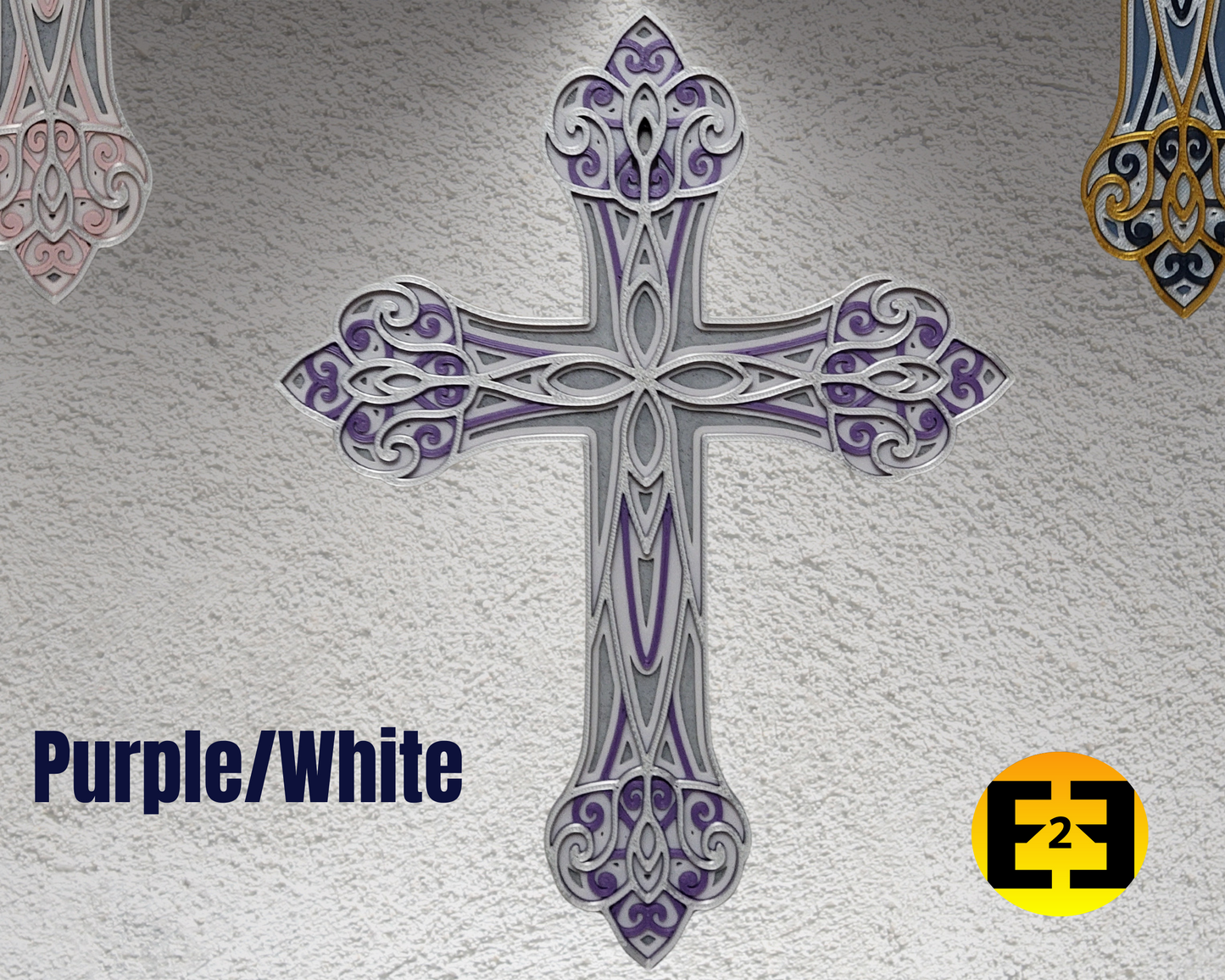 Decorative Wall Cross - 3D Print - 4 Color Design