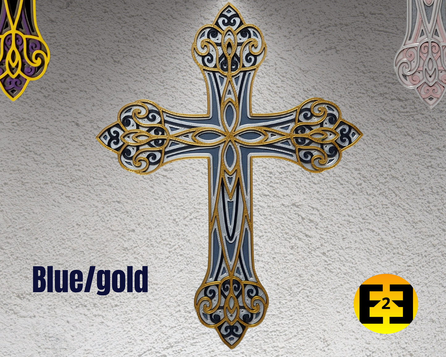 Decorative Wall Cross - 3D Print - 4 Color Design