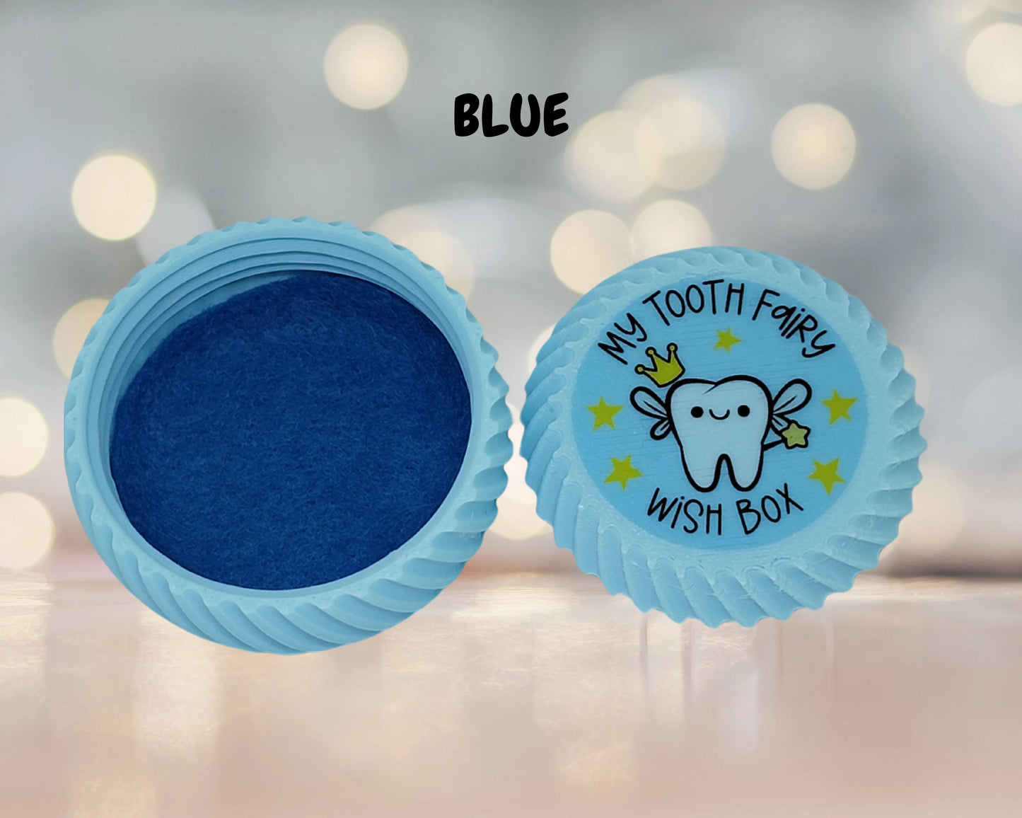 Tooth Fairy pillow wish box for kids blue