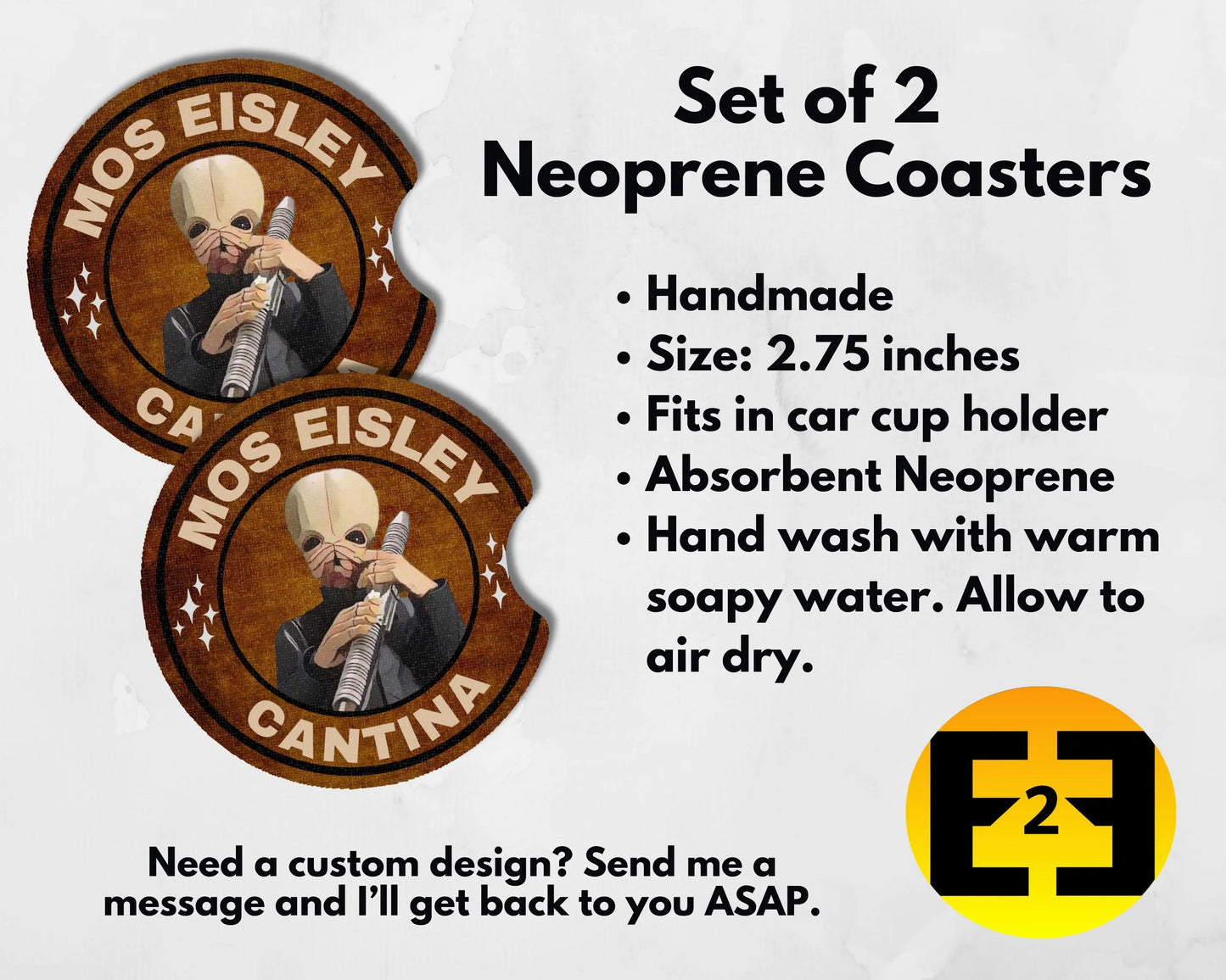 Star Wars Mos Eisley Cantina car coasters set of 2