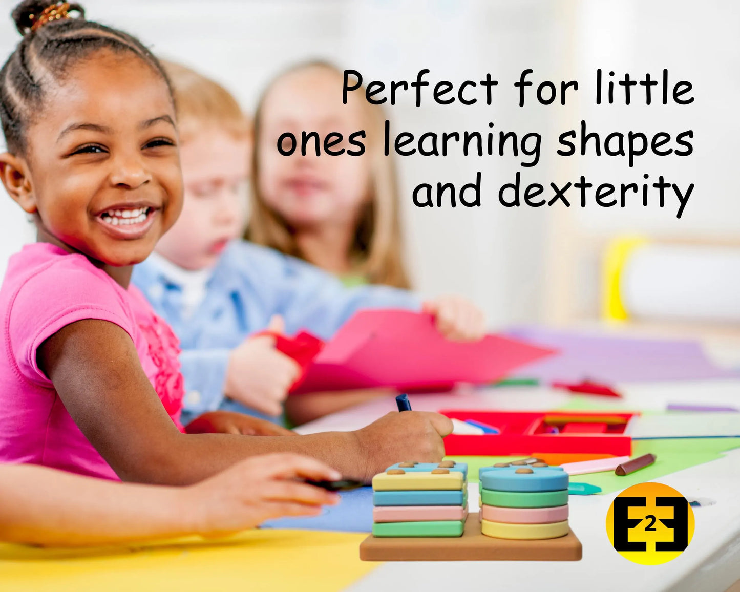 Montessori shapes stacking learning toy for children - 3D Printed dexterity