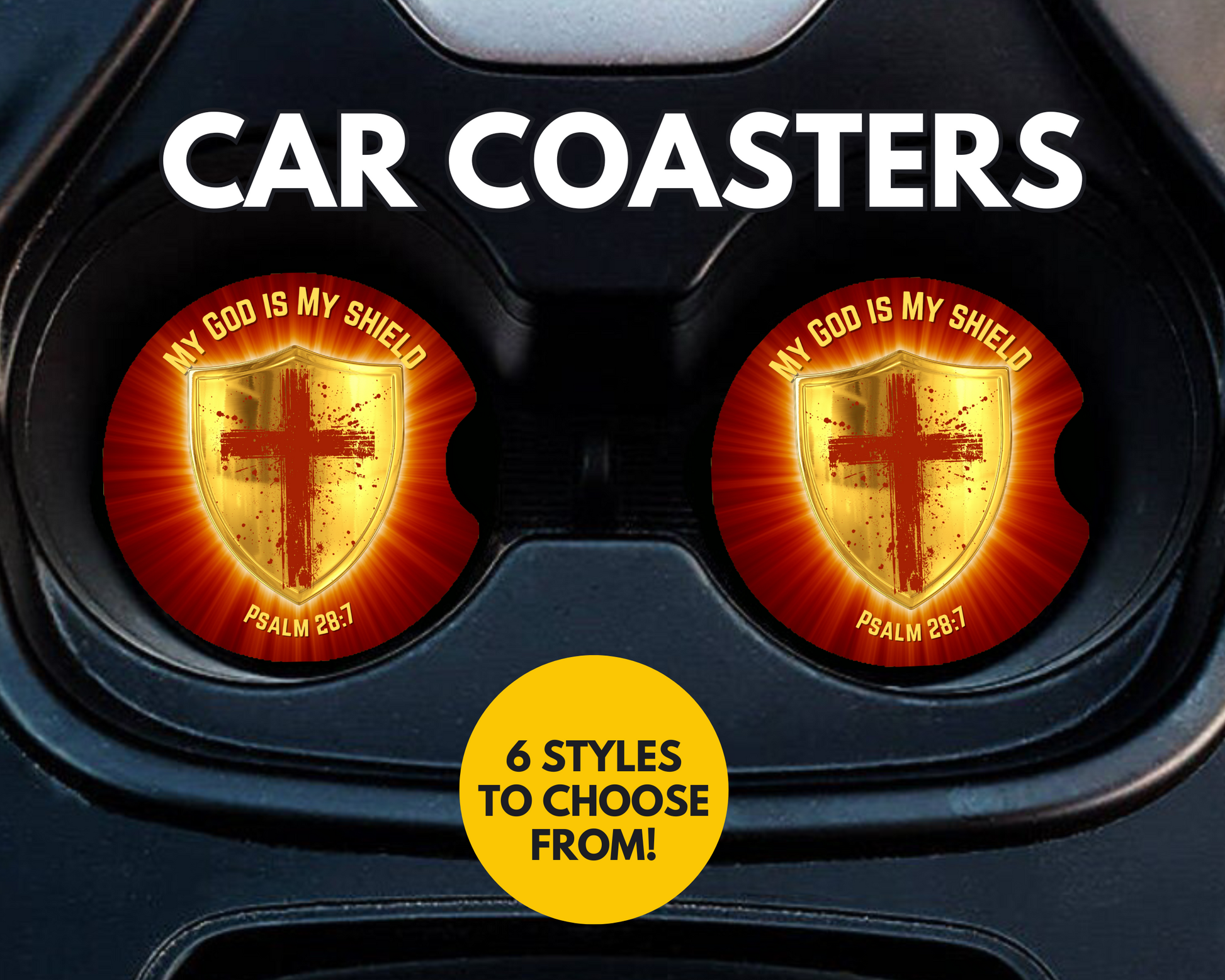 Christian faith bible verse car coaster