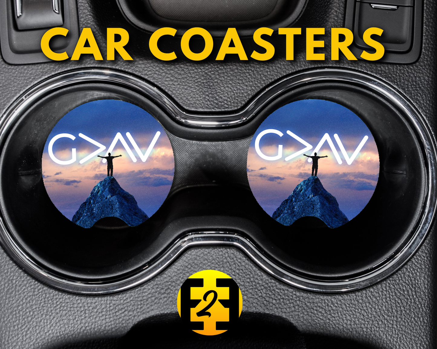 God Is Greater - Car Coasters