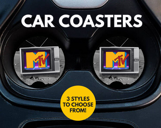 80's retro MTV GenX car coasters