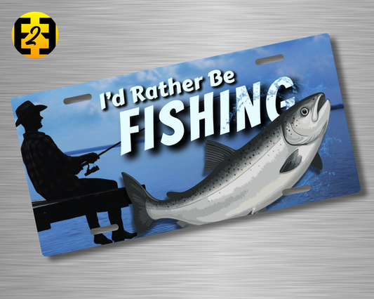I'd Rather be FISHING - Decorative License Plate