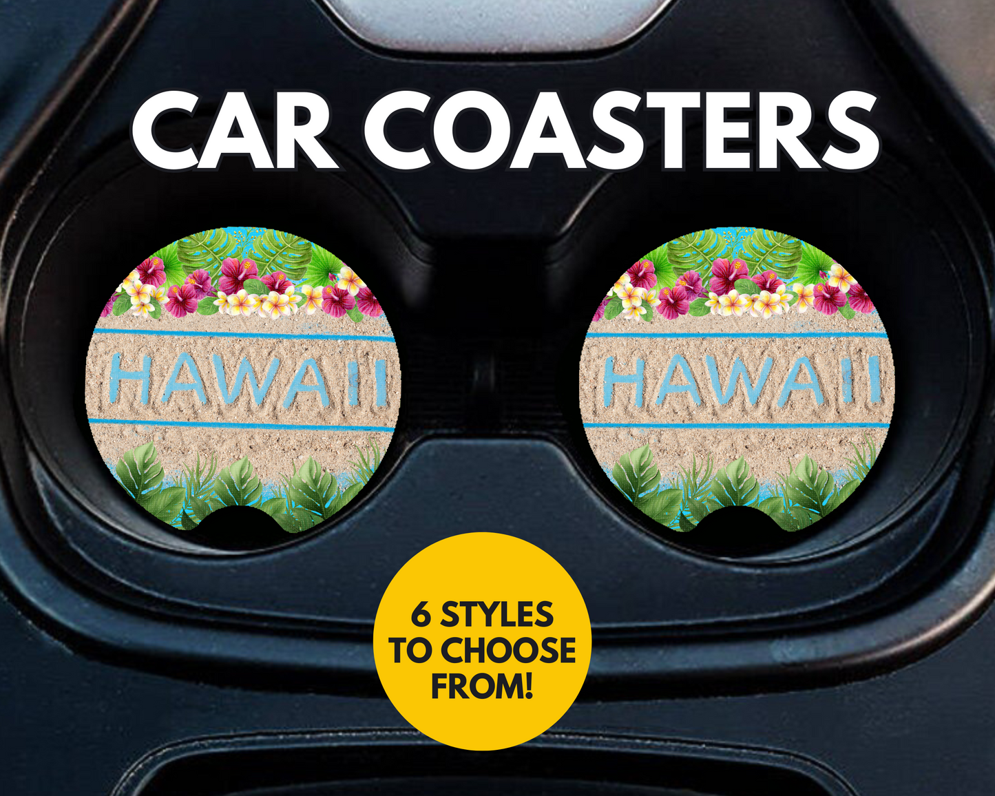 Hawaii island car coasters