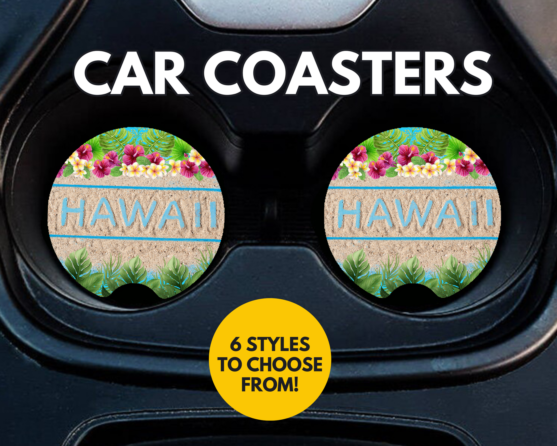 Hawaii island car coasters
