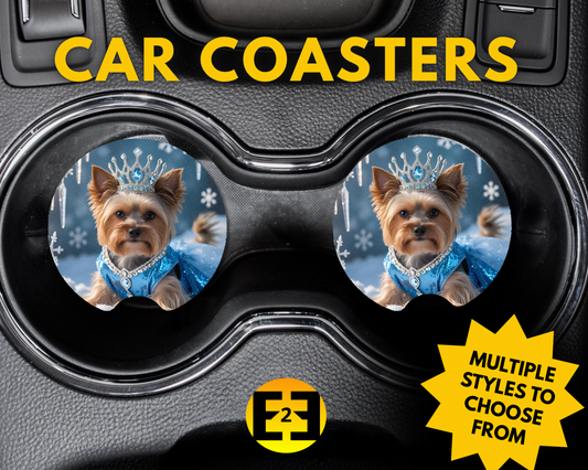 Car Coaster - Yorkie Princess (Variety)