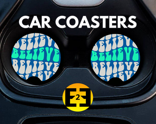 Christian believe car coasters