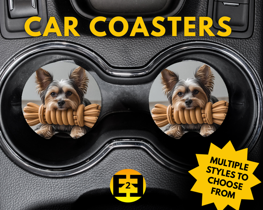Car Coaster - Yorkies (Variety)