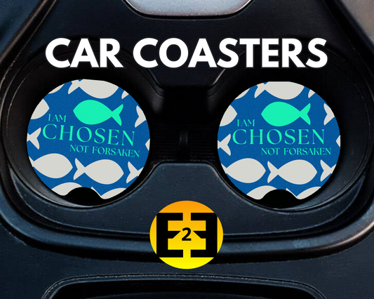 Christian chosen not forsaken car coasters