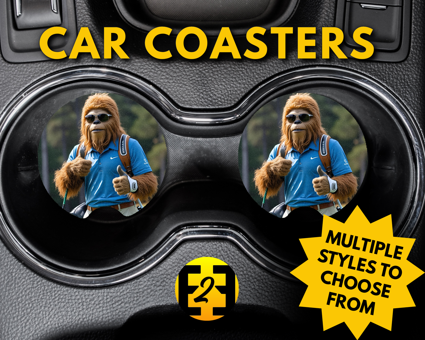 Sasquatch Golf (Variety) - Car Coasters