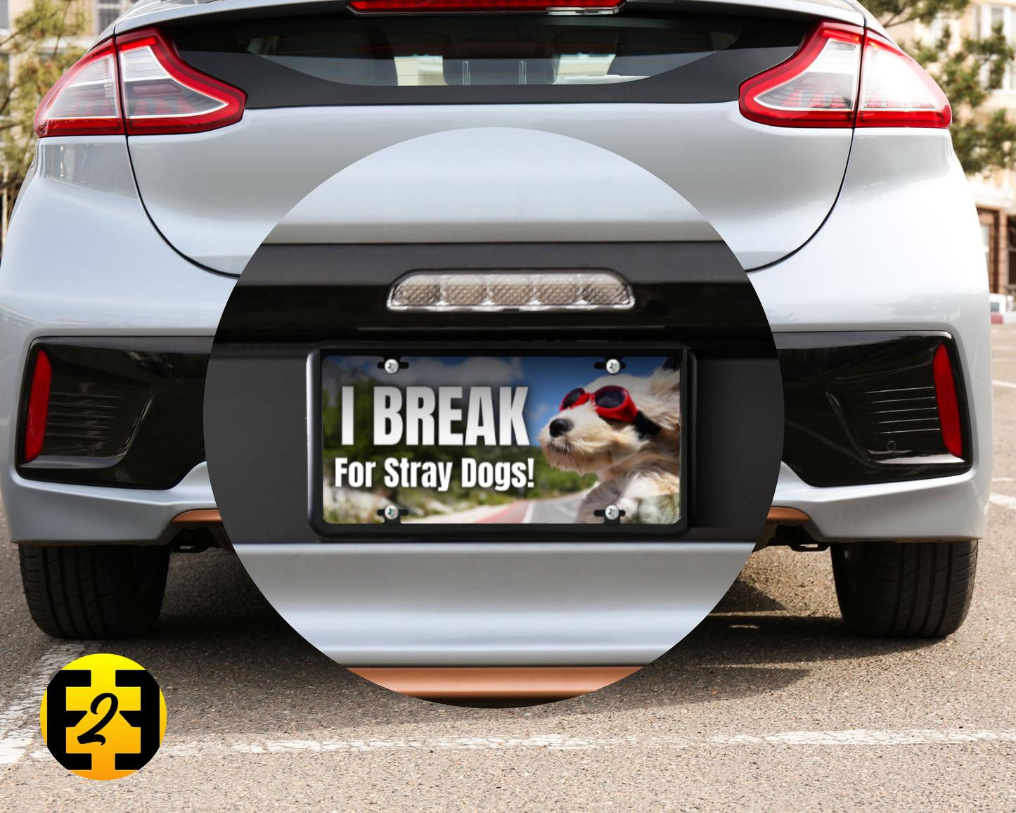 I Break For Stray Dogs - Decorative License Plate
