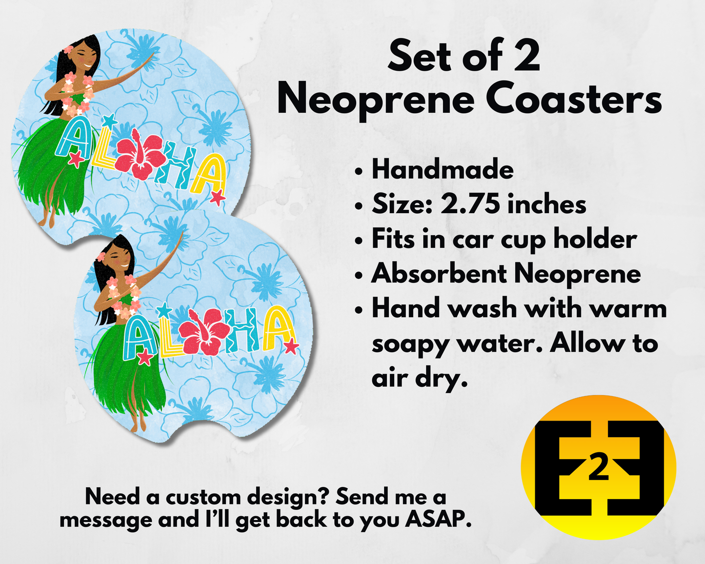 Hawaii aloha island car coasters