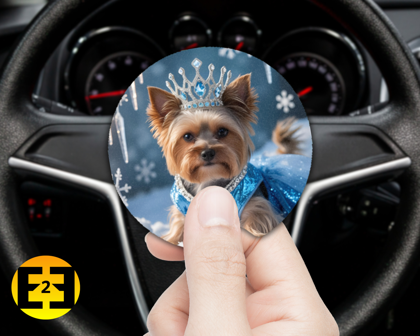 Car Coaster - Yorkie Princess (Variety)