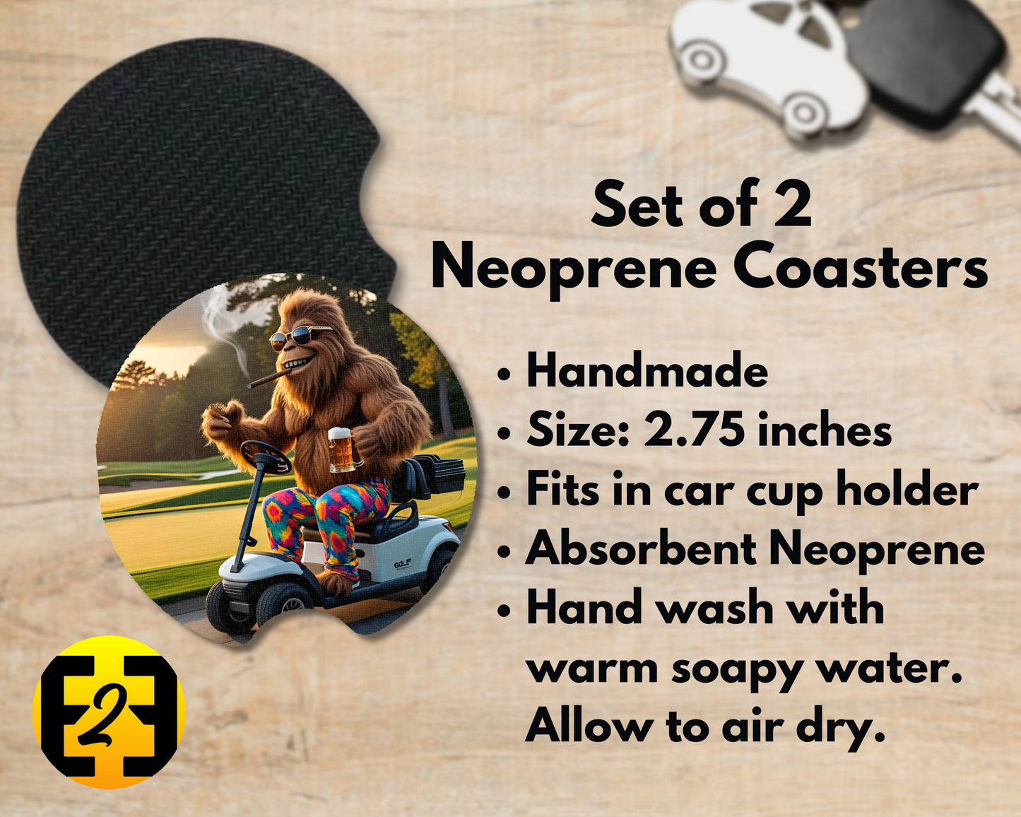 Sasquatch Golf (Variety) - Car Coasters