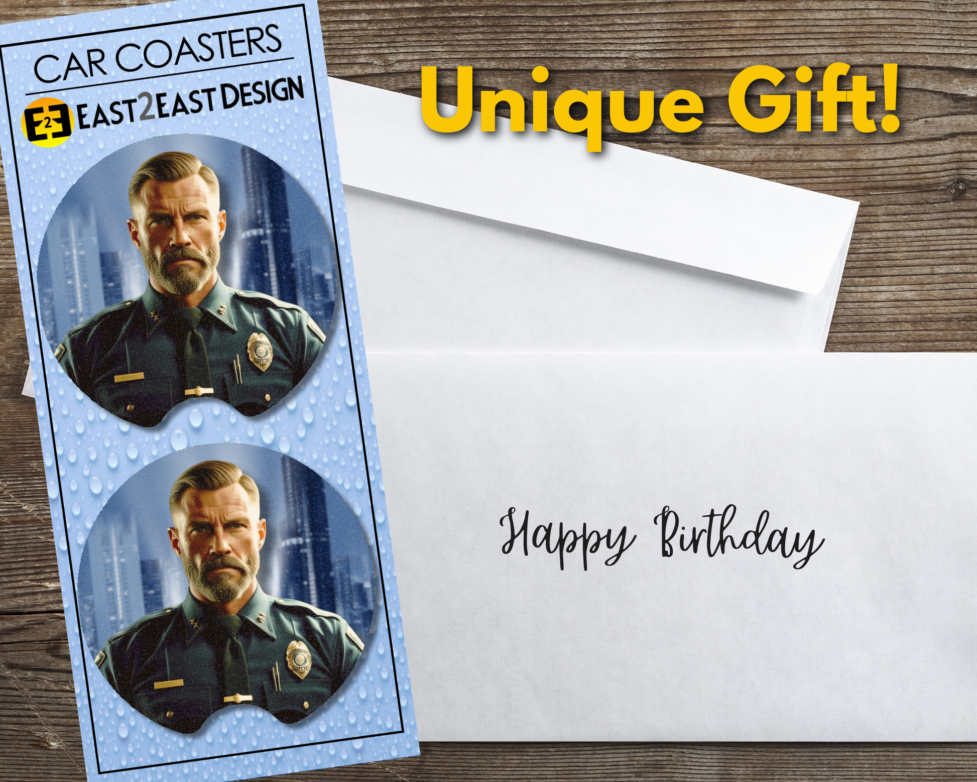 sexy policeman car coasters unique gift for women