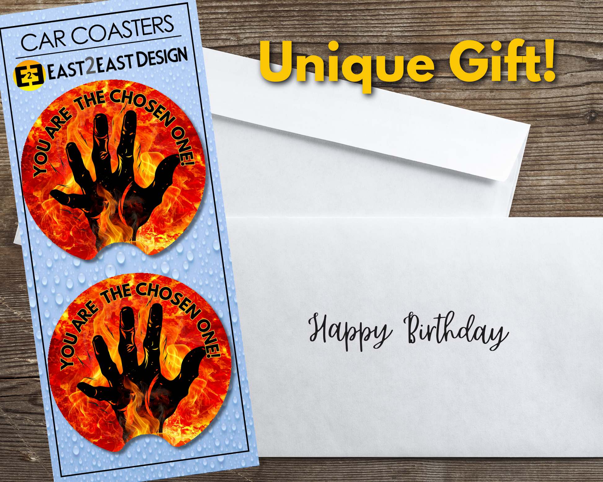 Star Wars Anakin on Mustafar chosen one car coasters unique gift