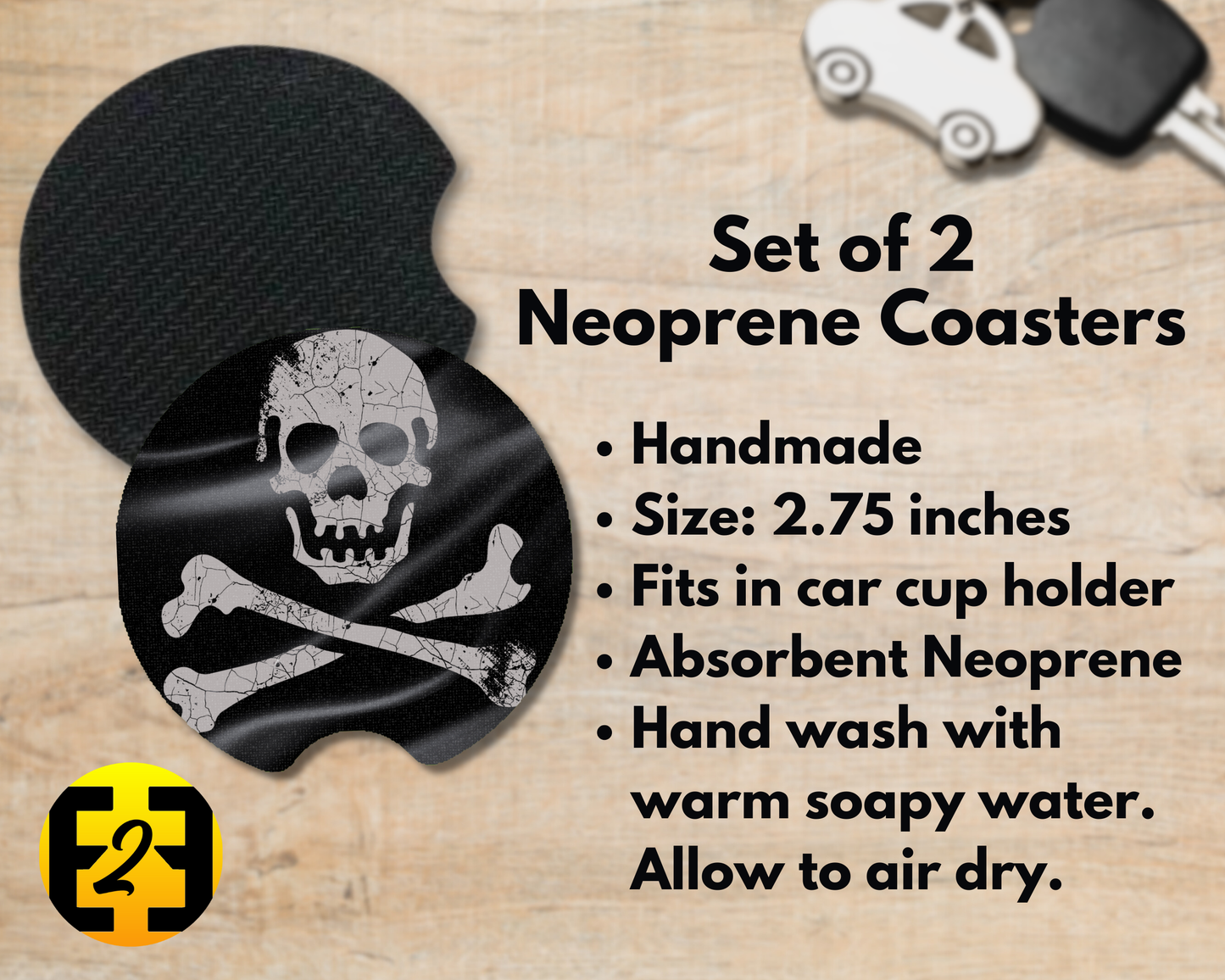 Pirate Flag - Car Coasters