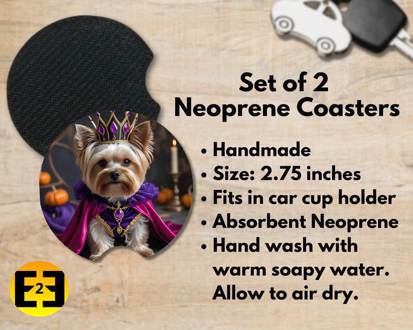 Car Coaster - Yorkie Princess (Variety)