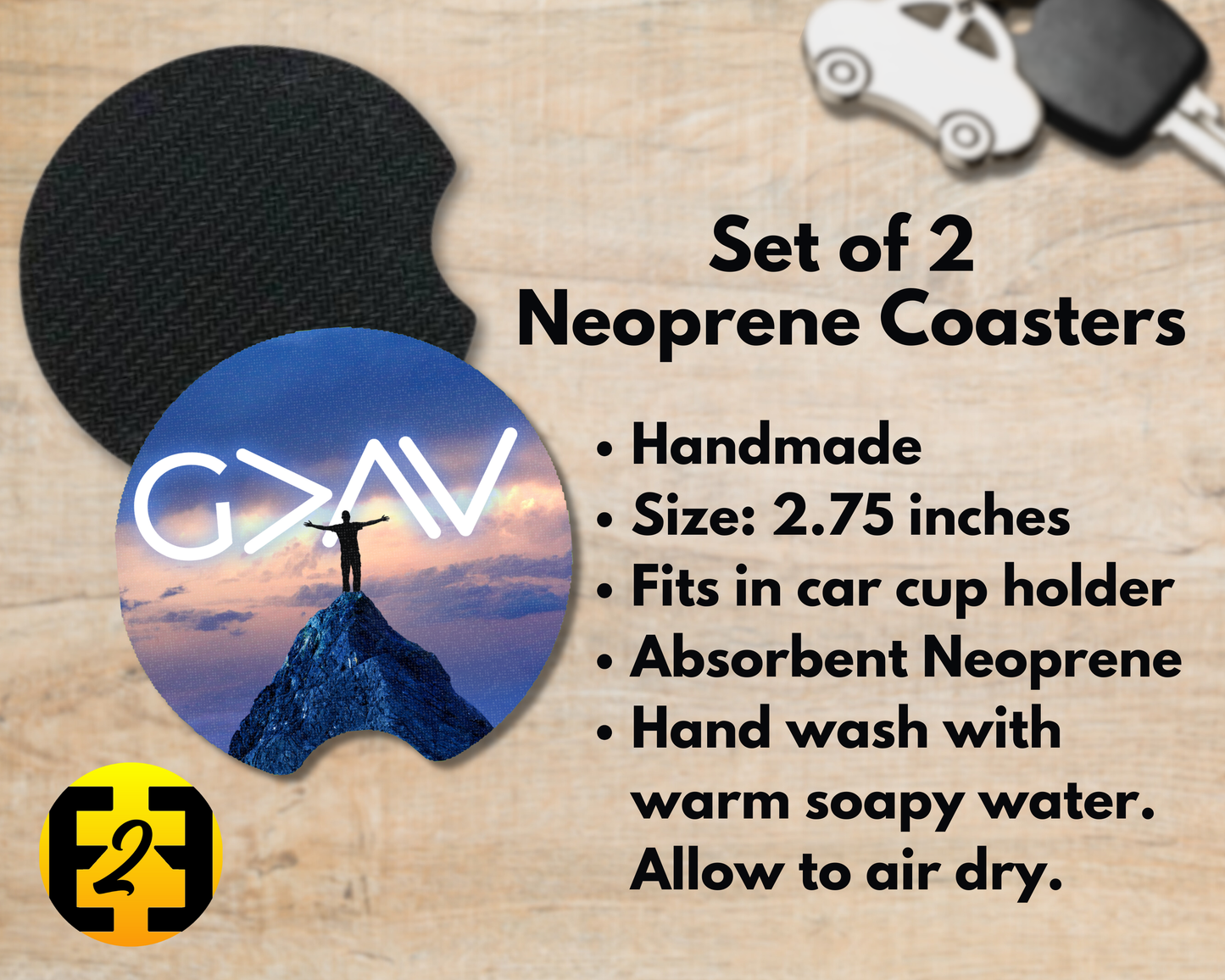 God Is Greater - Car Coasters