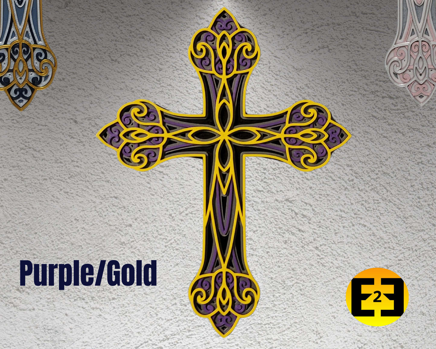 Decorative Wall Cross - 3D Print - 4 Color Design