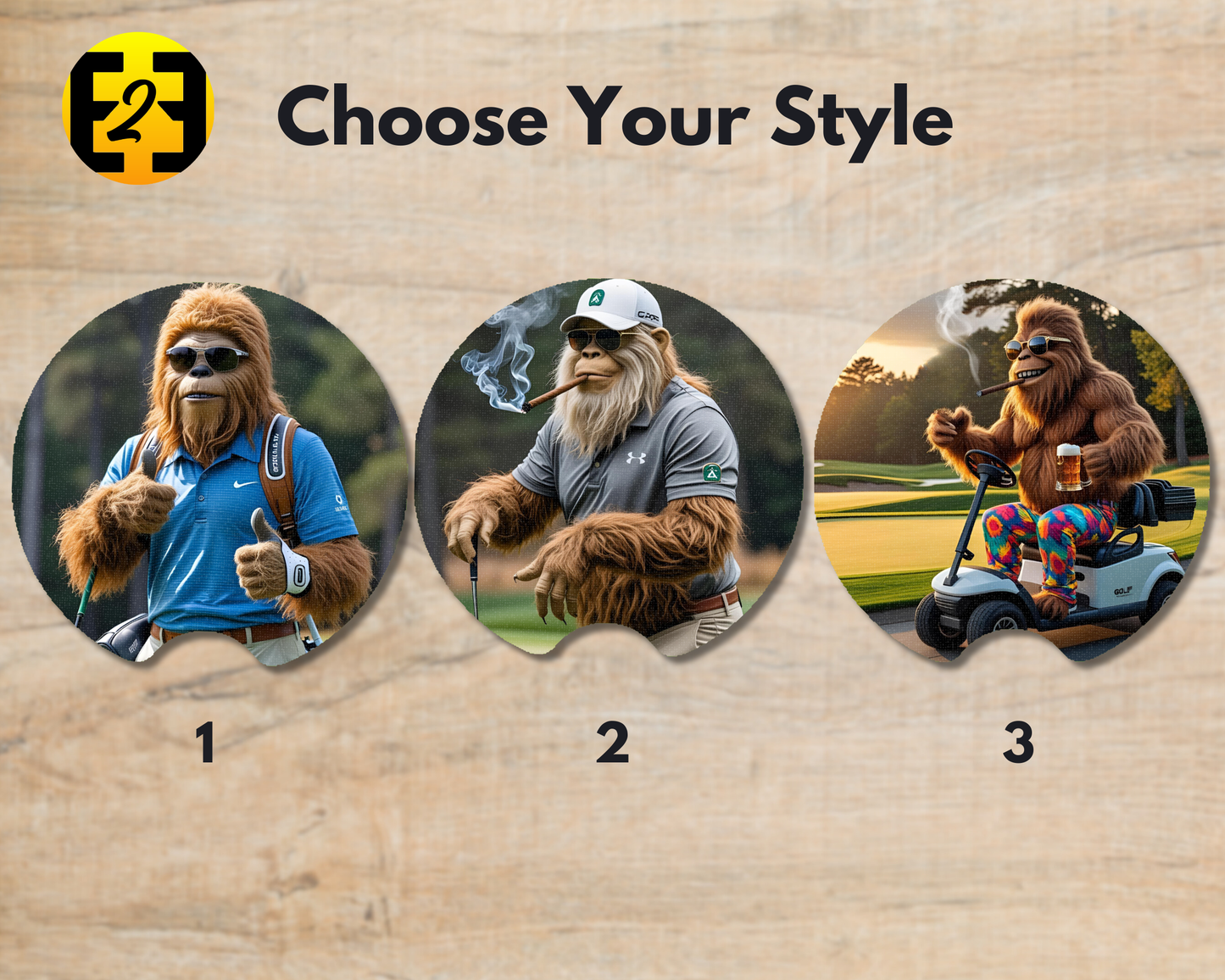 Sasquatch Golf (Variety) - Car Coasters