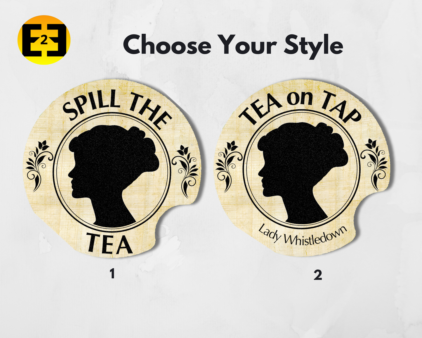 Lady Whistledown gossip tea car coasters style