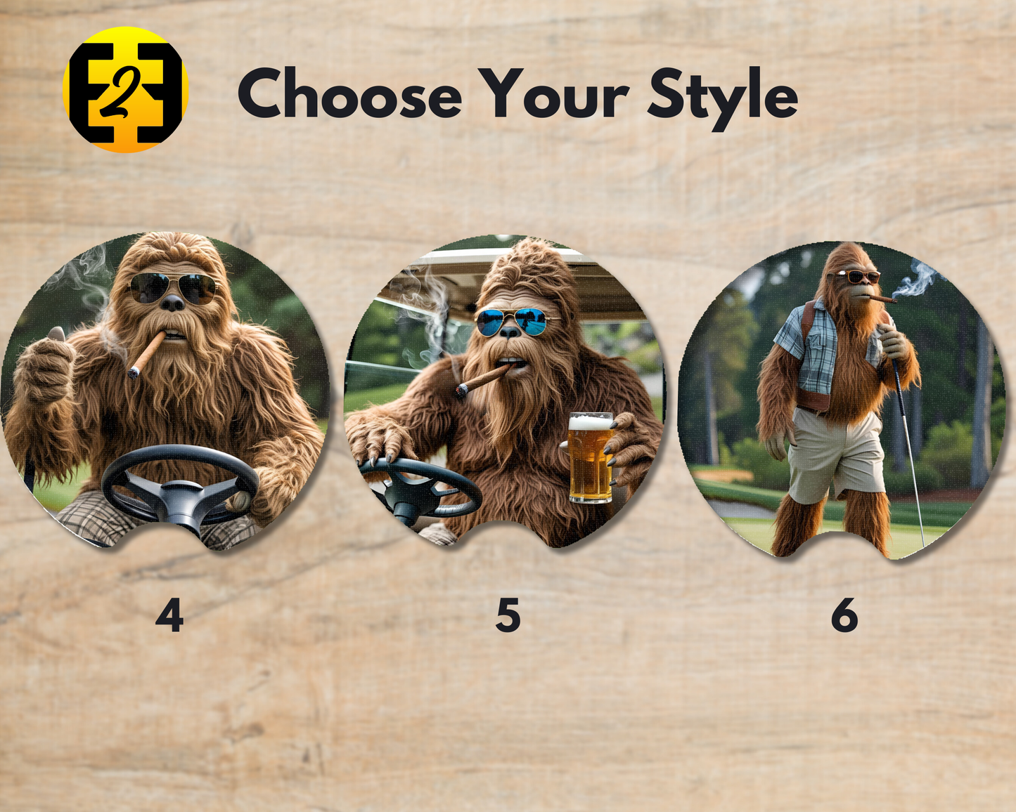 Sasquatch Golf (Variety) - Car Coasters