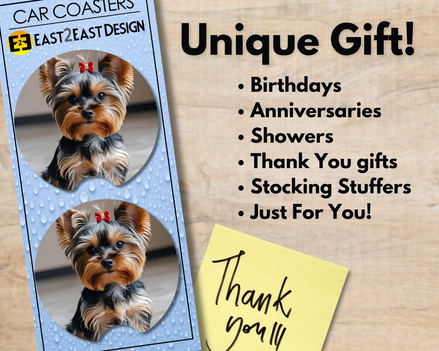 Car Coaster - Yorkies (Variety)