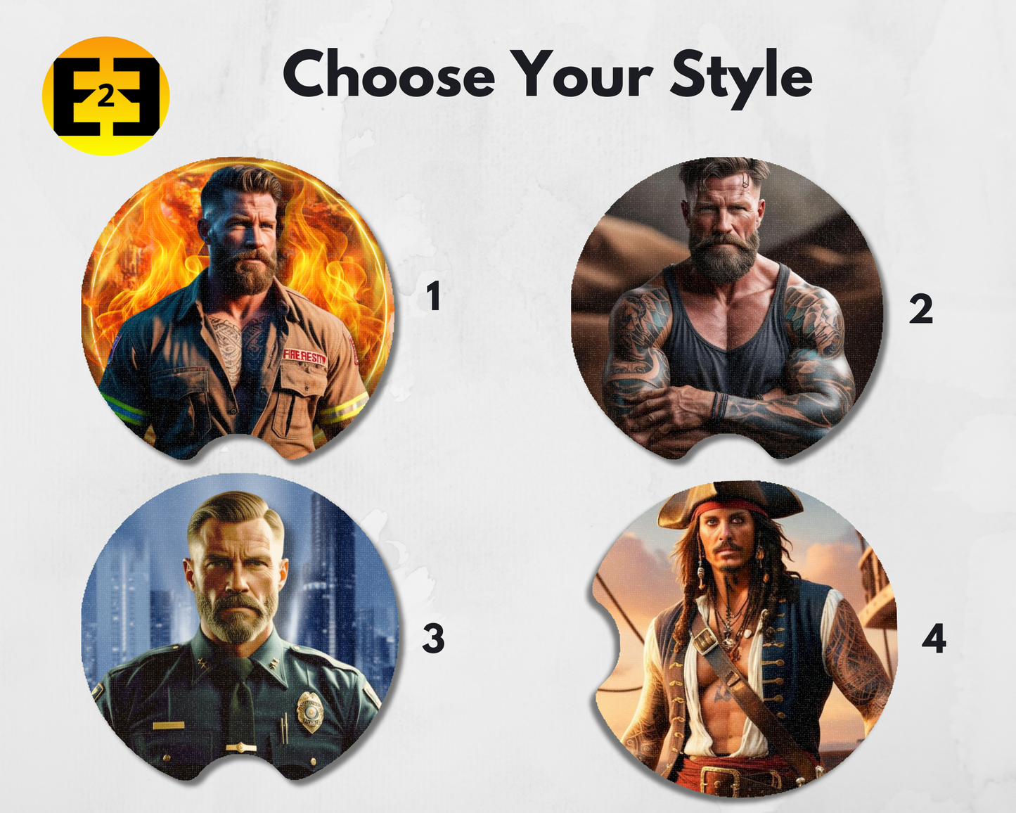 sexy muscle tattoo men variety car coasters