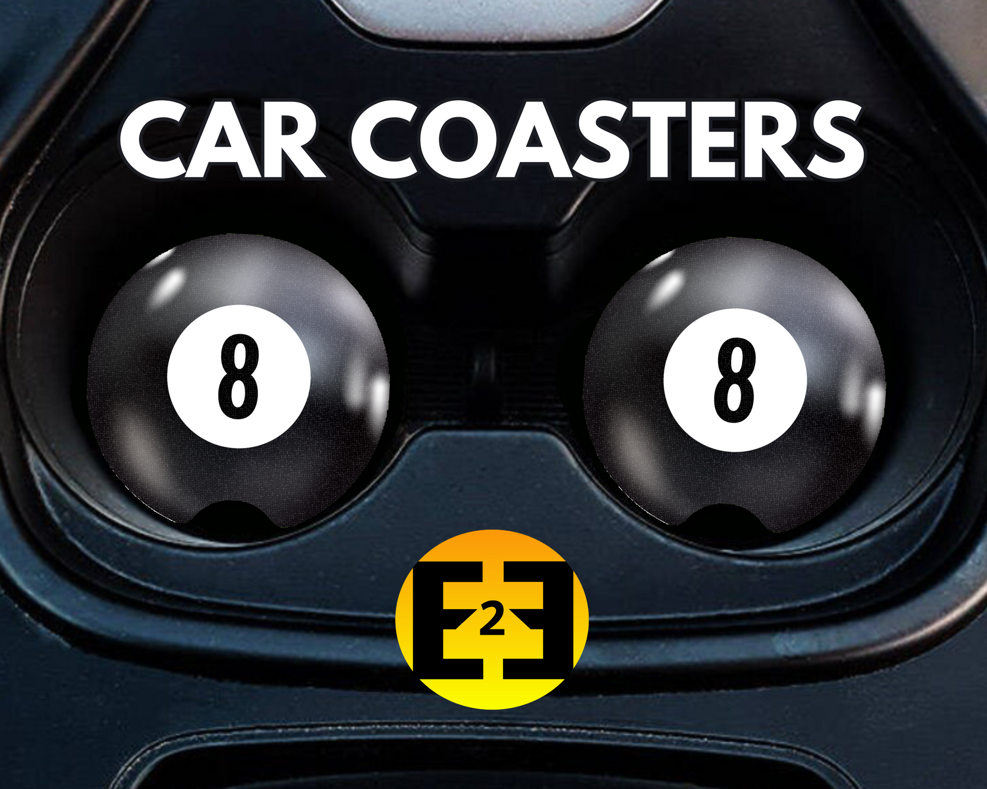 Pool 8 ball car coasters