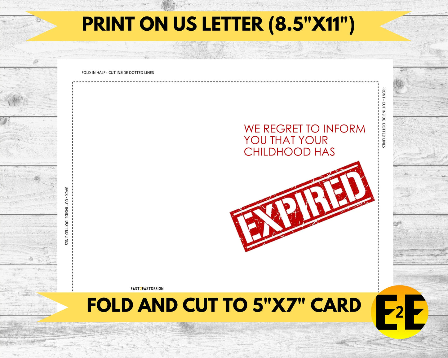 childhood expired digital download do it yourself card