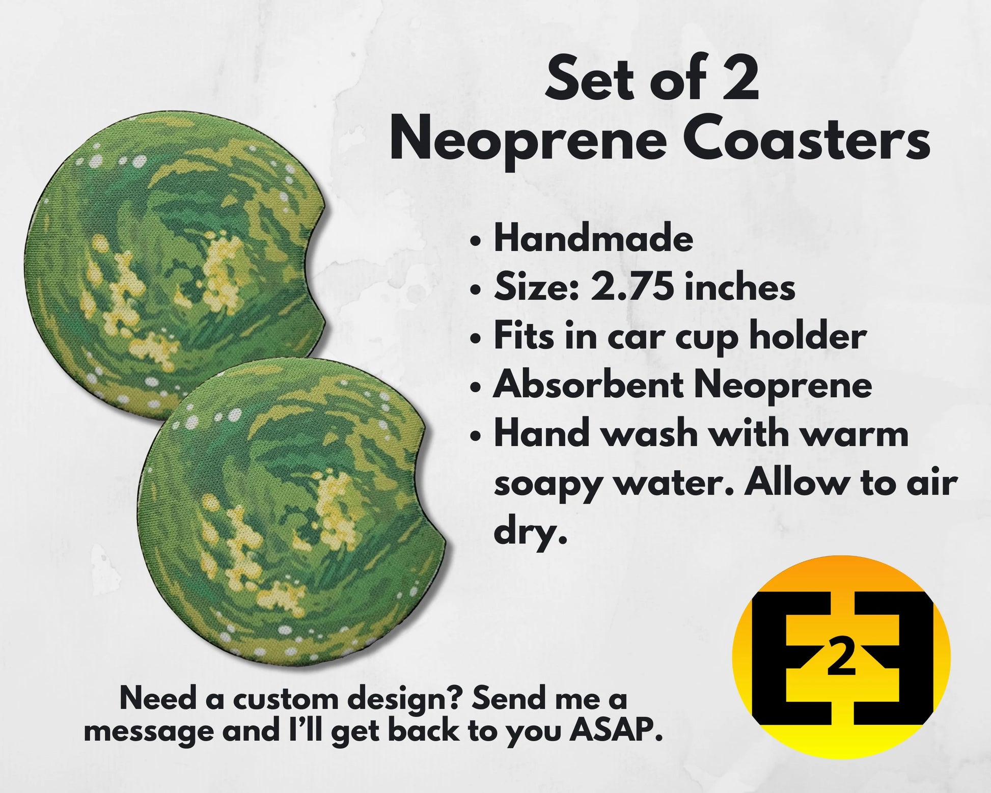 Rick and Morty multiverse portal car coaster set of 2