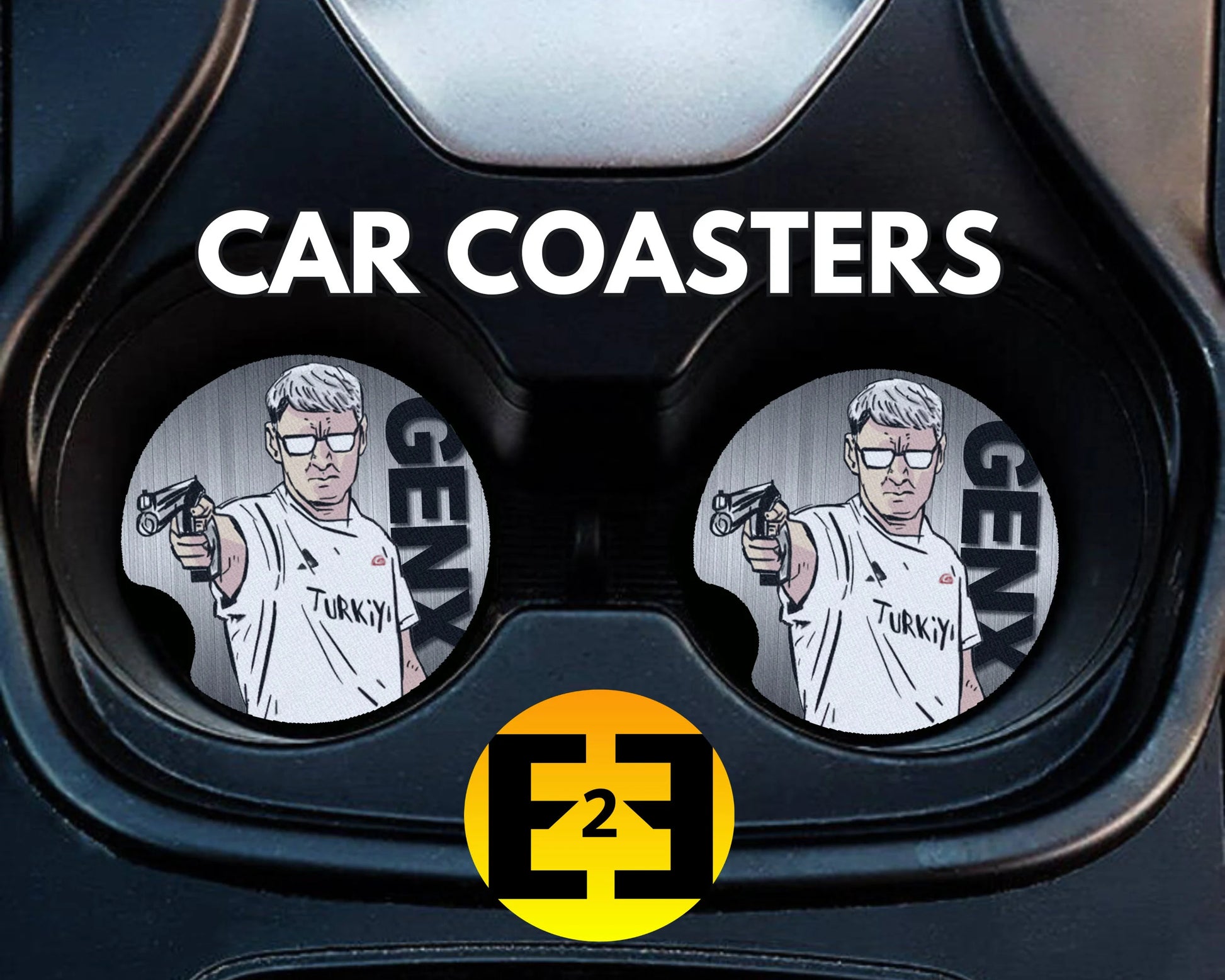 Olympic shooter Yusuf Dikec GenX car coasters