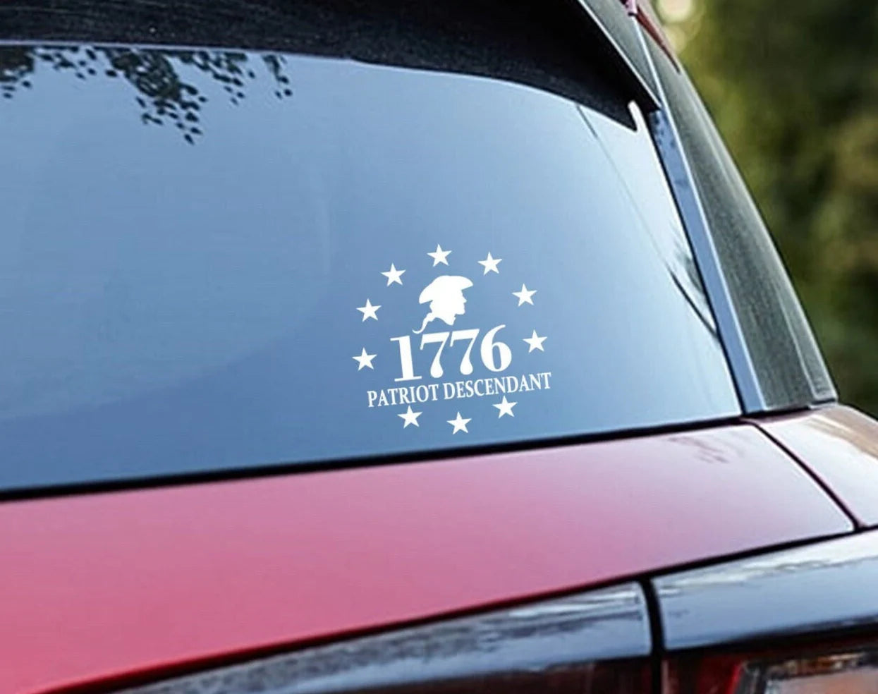 car decal 1776 Patriot Descendant DAR sticker