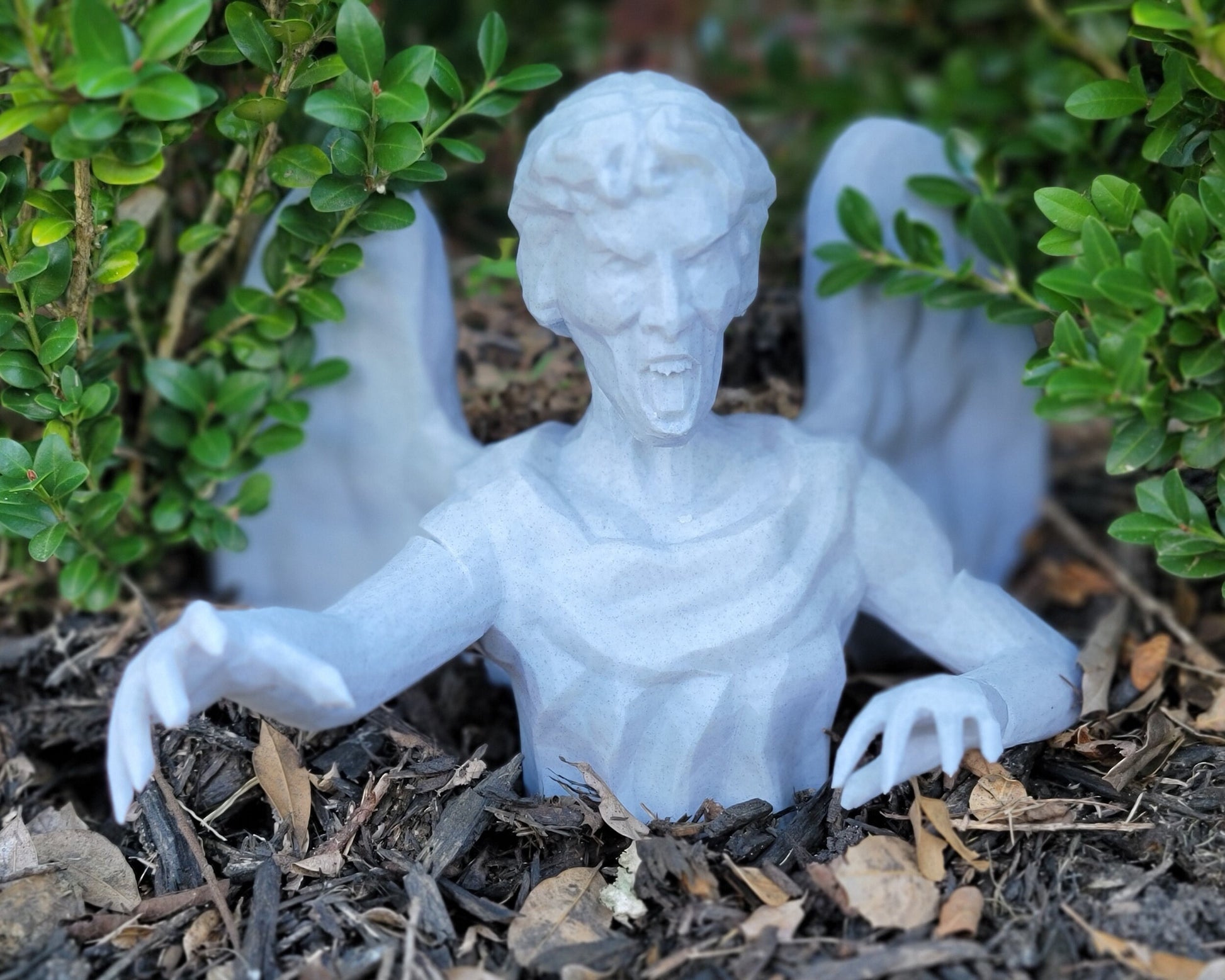 3D model Dr. Who Weeping Angel yard statue half size close