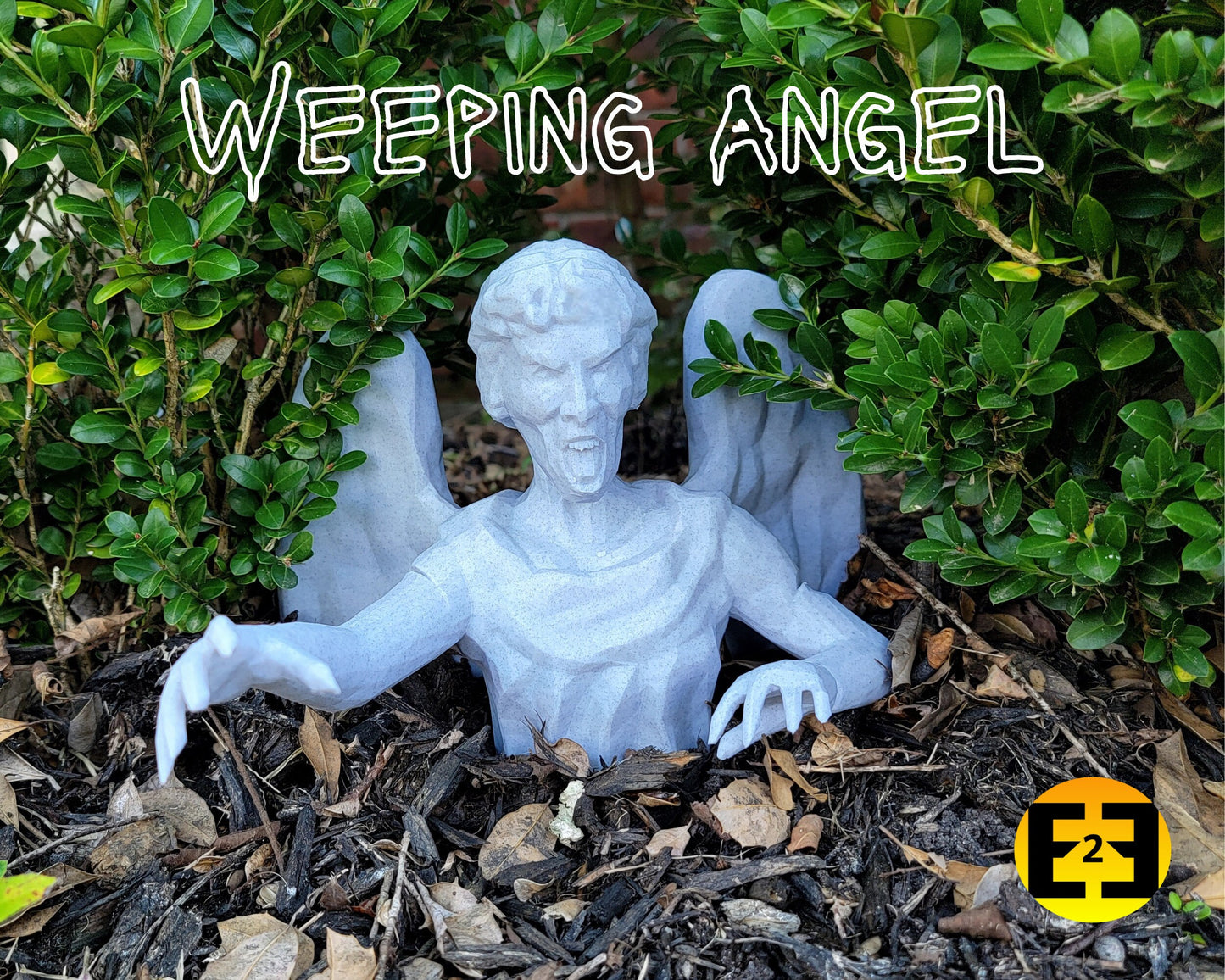 3D model Dr. Who Weeping Angel yard statue half size
