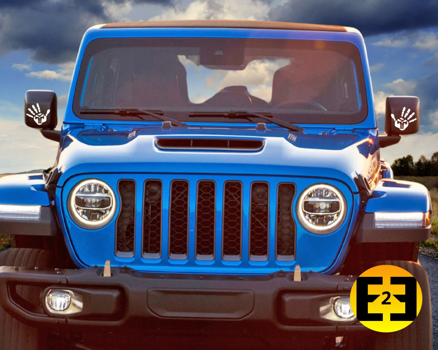 car decal Jeep Punisher wave sticker left and right