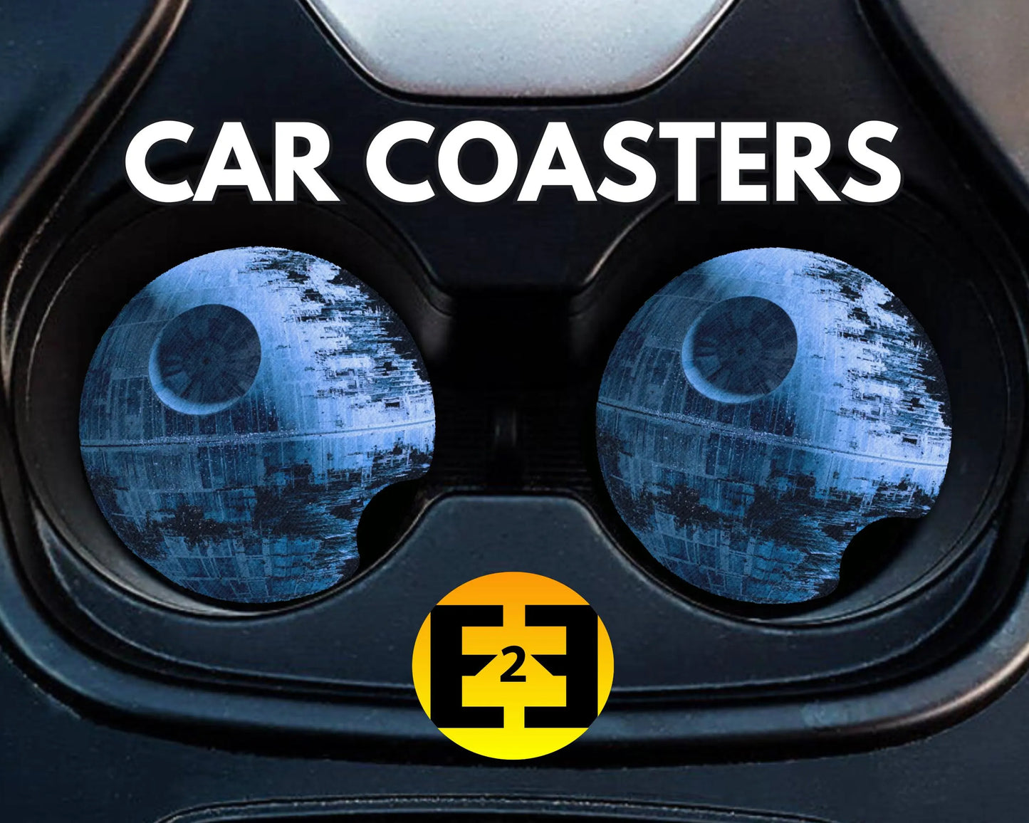 Death star space station car coasters