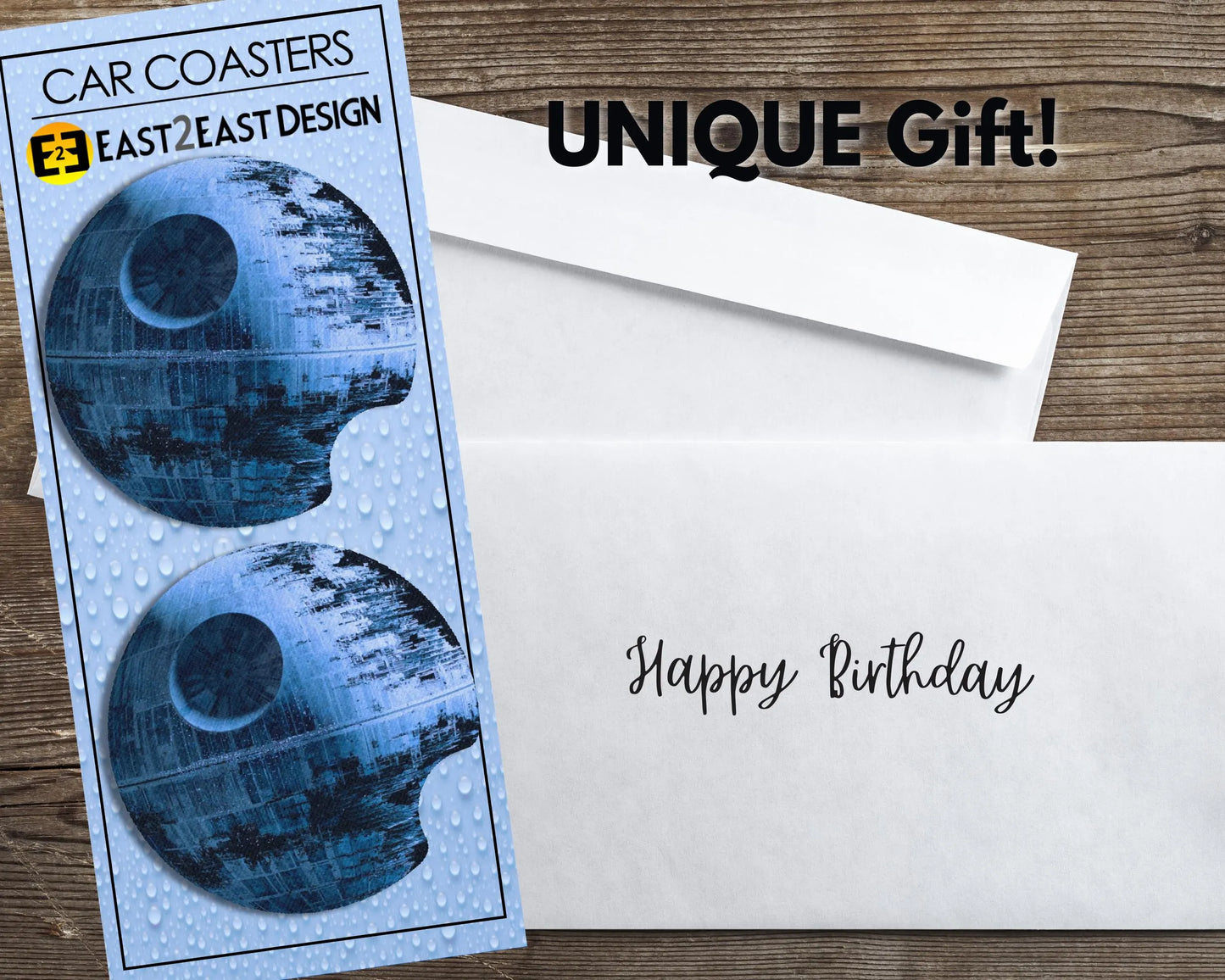 Death star space station car coasters unique gift