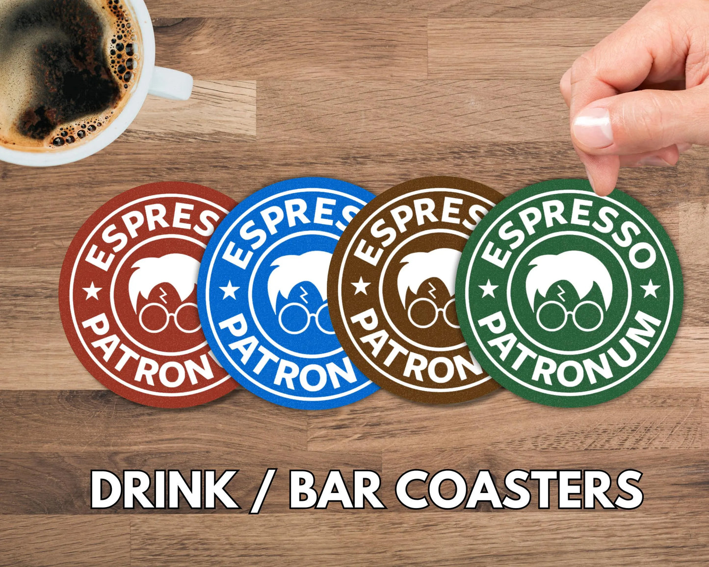 Bar / Drink Coasters - Harry Potter Espresso - Set of Four